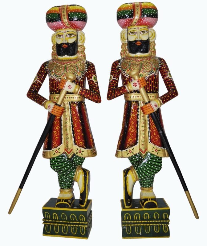 RM Rajasthani Hand painted Wooden Garden Statues And Sculptures 60 X 21 ...